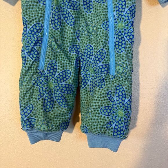 VTG Hanna Anderson Floral Blue and Green Kids winter outfit 70 - Picture 3 of 9